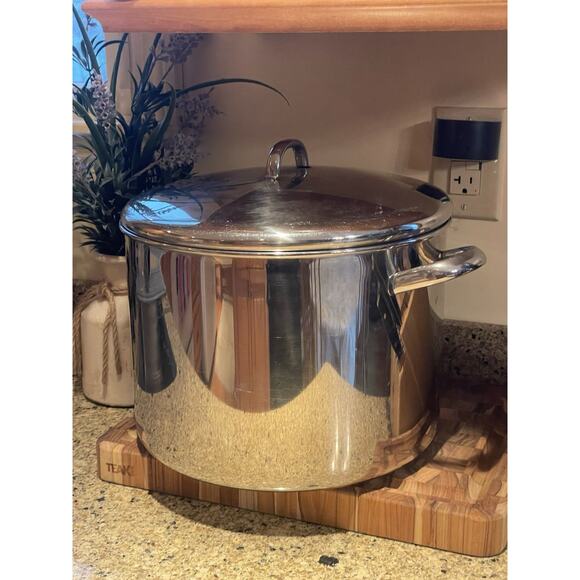 Revere Ware Other - Vintage Revere Ware 16 Qt Stock Pot w/Lid Stainless Steel Copper Bottom Clinton